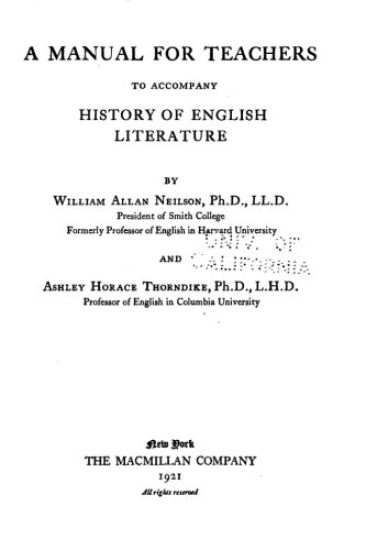 A History of English Literature