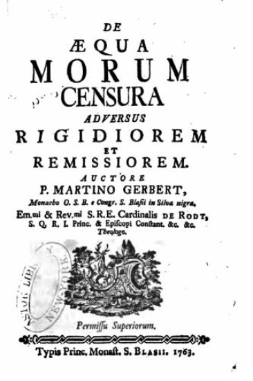 de æqua Morum Censura Adversus Rigidiorem Et Remissiorem