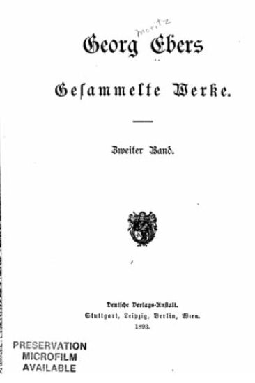 Georg Ebers Gesammelte Werke