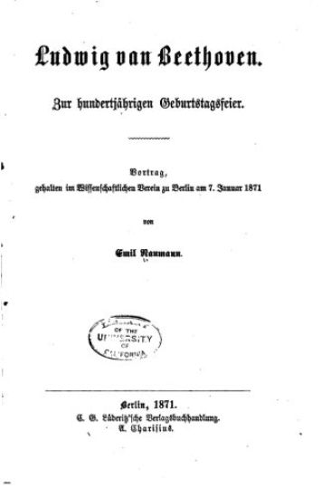 Ludwig van Beethoven, Zur hundertjährigen Geburtstagsfeier