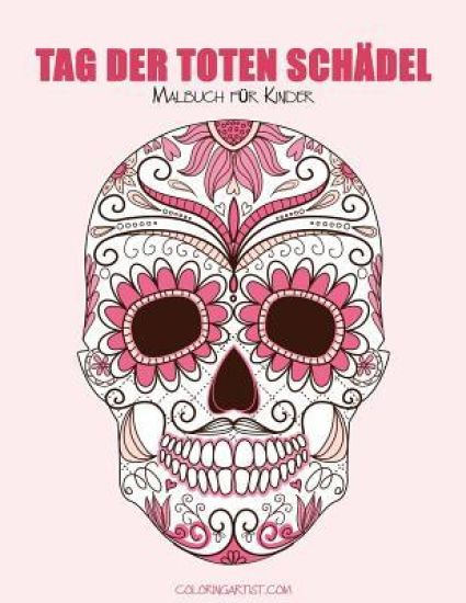 Malbuch für Kinder Tag der toten Schädel 1