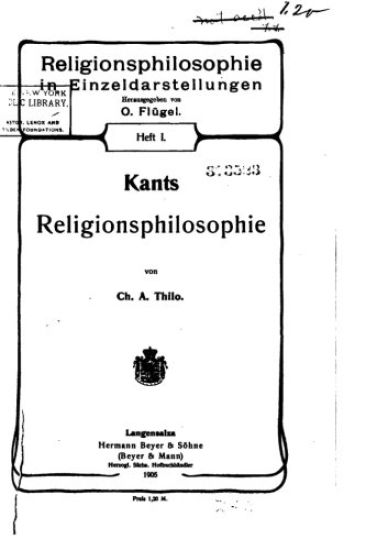 Kants Religionsphilosophie