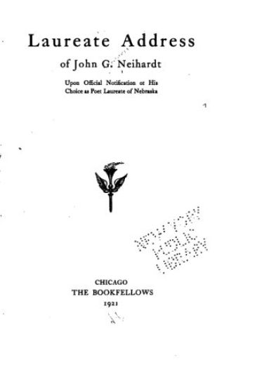 Laureate Address of John G. Neihardt