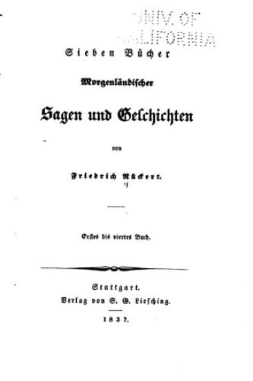 Sieben Bücher morgenländischer sagen und Geschichten