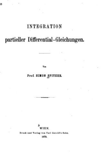 Integration partieller Differential-gleichungen