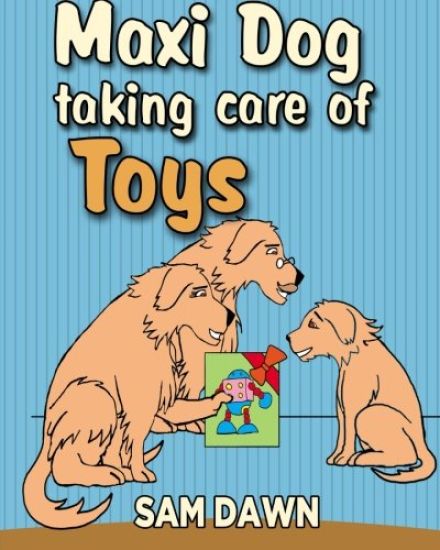 Maxi dog taking care of toys