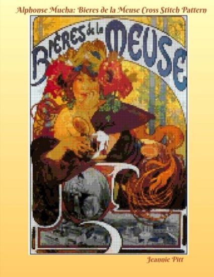 Alphonse Mucha Cross Stitch Pattern Book: Bieres de la Meuse