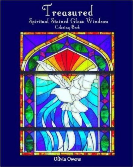 Treasured: Spiritual Stained Glass Windows Coloring Book