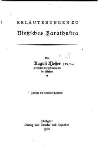 Erläuterungen zu Nietzsches Zarathustra