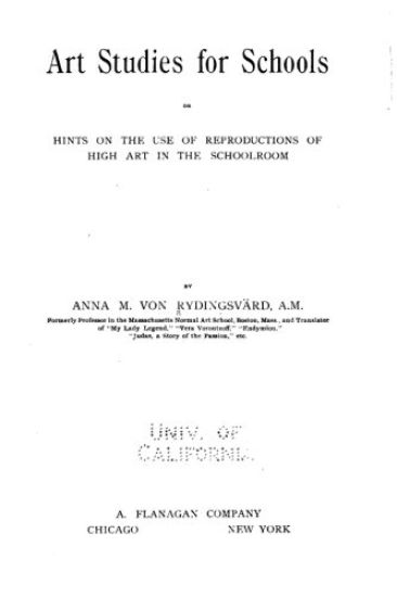 Art Studies for Schools, Or, Hints on the Use of Reproductions of High Art in the Schoolroom