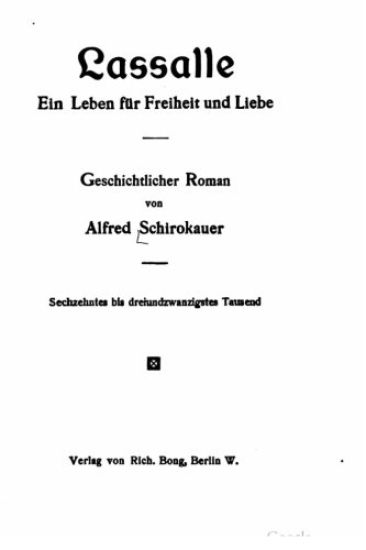 Lassalle, ein leben für freiheit und liebe