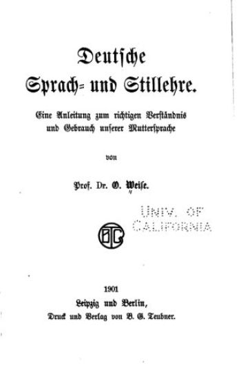 Deutsche sprach- und Stillehre