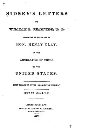 Sidney's letters to William E. Channing