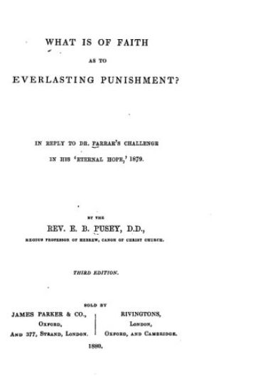 What is of Faith as to Everlasting Punishment?