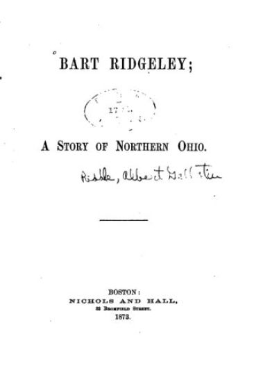 Bart Ridgeley, A Story of Northern Ohio