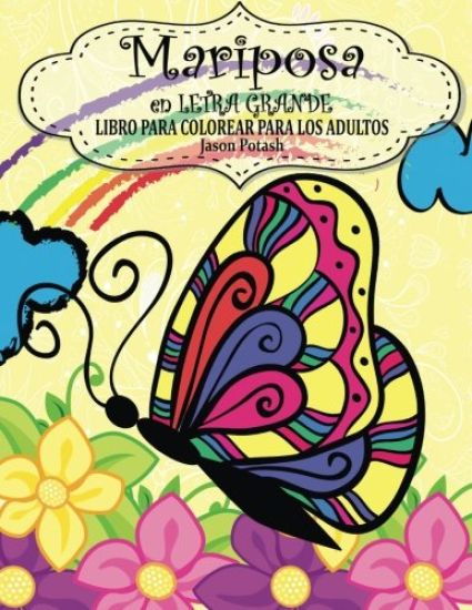 Mariposa en Letra Grande Libro Para Colorear Para Los Adultos