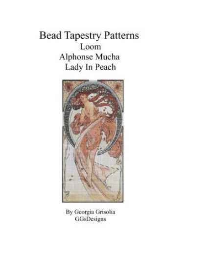 Bead Tapestry Patterns Loom Alphonse Mucha Lady in Peach