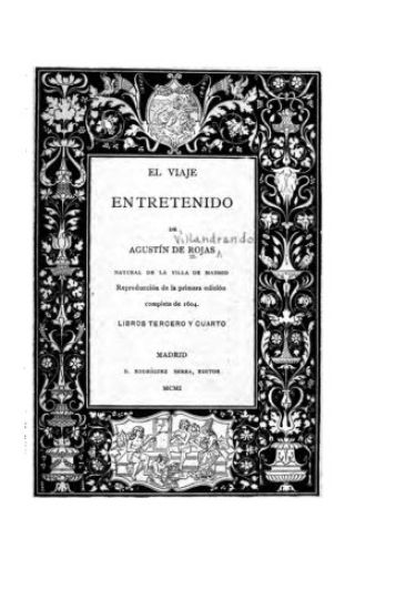 El viaje entretenido de Agustin de Rojas