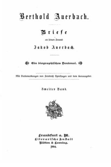 Briefe an seinen Freund Jakob Auerbach