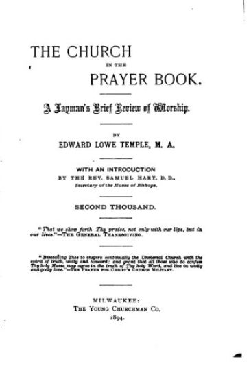 The Church in the Prayer Book, A Layman's Brief Review of Worship