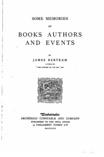 Some memories of books, authors, and events