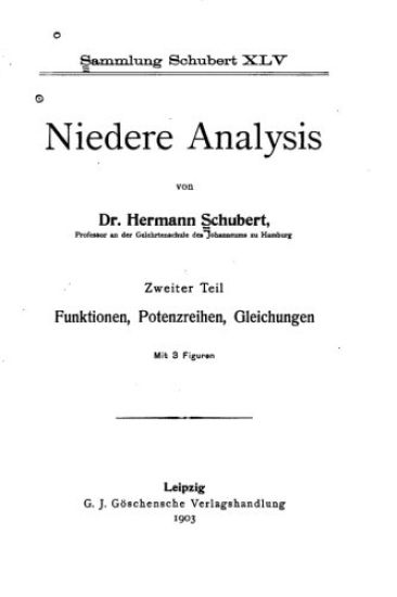 Niedere analysis