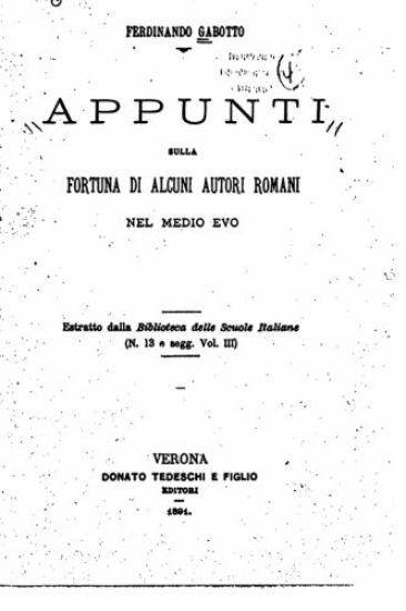 Appunti sulla fortuna di alcuni autori romani