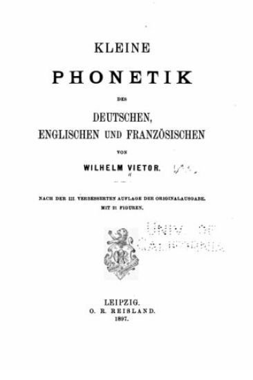 Kleine Phonetik des Deutschen, englischen und französischen
