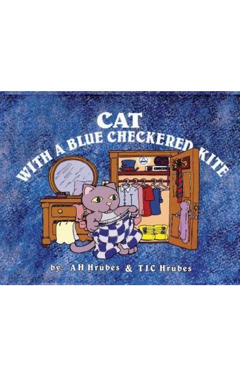 Cat With A Blue Checkered Kite