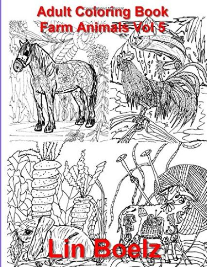 Adult Coloring book Farm Animals Vol 5