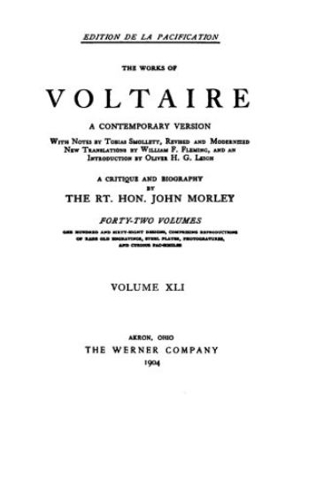 The Works of Voltaire, A Contemporary Version - vol XLI