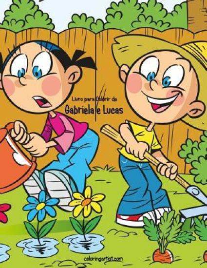 Livro para Colorir de Gabriela e Lucas 1