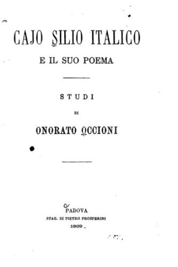Cajo Silio Italico e il suo poema