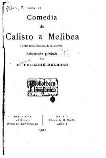 Comedia de Calisto y Melibea