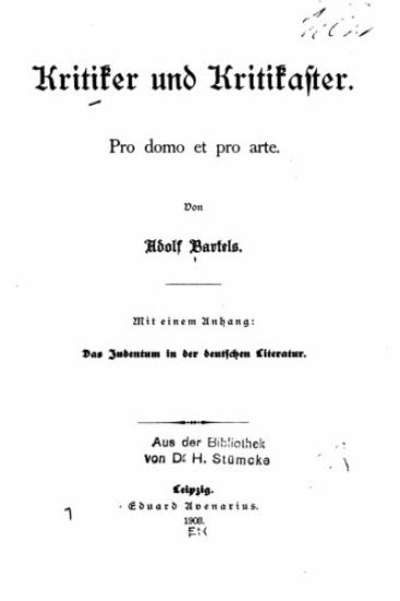 Kritiker und Kritikaster, Pro Domo et pro Arte