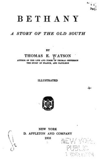 Bethany, A Story of the Old South