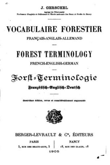 Vocabulaire forestier français-anglais-allemand