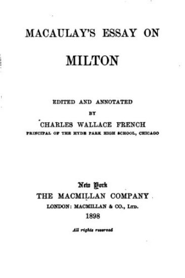 Macaulay's Essay on Milton