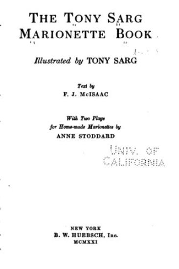 The Tony Sarg marionette book