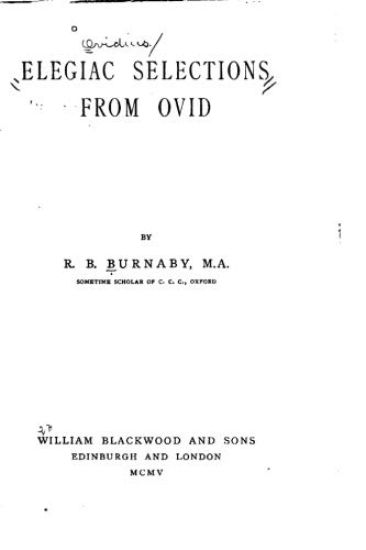 Elegiac Selections from Ovid
