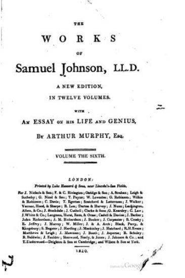 The Works of Samuel Johnson, LL.D. - Vol. VI