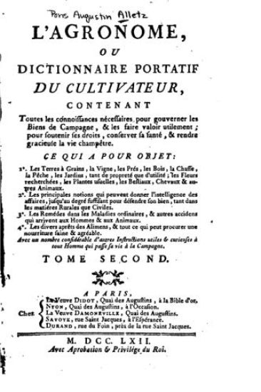 L'agronome, ou, Dictionnaire portatif du cultivateur - Tome II