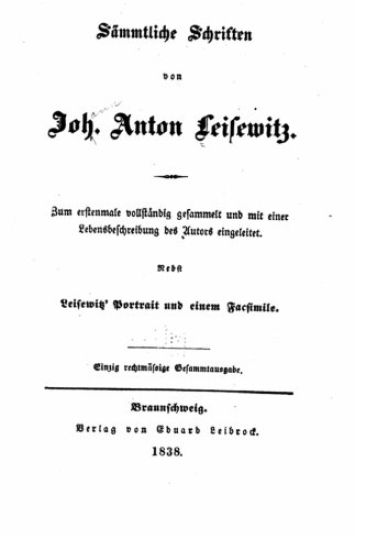 Sämmtliche schriften von Joh. Anton Leisewitz