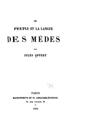 Le peuple et la langue des Mèdes