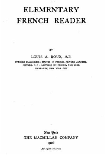 Elementary French Reader