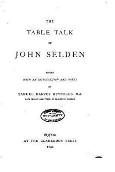 The Table Talk of John Selden