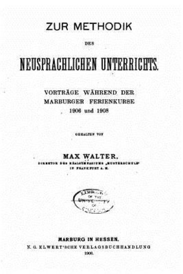 Zur methodik des neusprachlichen unterrichts