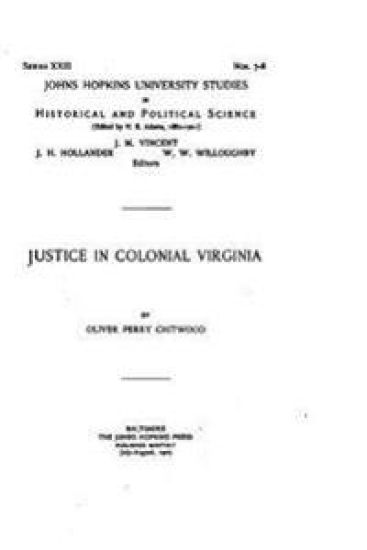 Justice in Colonial Virginia