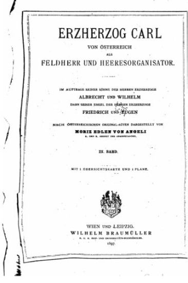 Erzherzog Carl von Österreich als Feldherr und Heeresorganisator