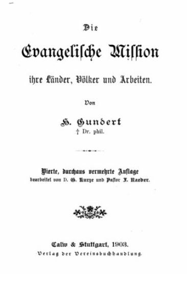 Die evangelische Mission ihre Länder, Völker und Arbeiten